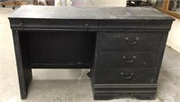 30” Black Wood Desk With Drawers