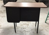 Black Metal Wood Top Desk With Storage