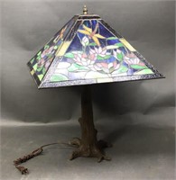 Beautiful Stain Glass Firefly Flower Lamp