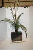 Square Vase w/ Faux Plants