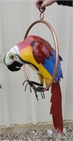 Metal Yard Art Hanging Parrot