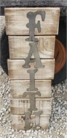 30" Wood & Metal Faith Sign
