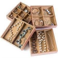 HUJI Stackable Jewelry Trays Set 4pcs