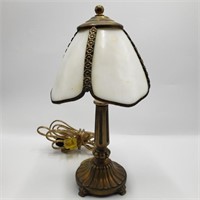 10" FarberGlass White Table Lamp