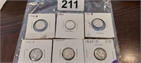 (6) MERCAURY SILVER DIMES LOT