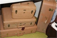 Set of 4 Matching Vintage Suitcases
