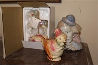 Lot of 3 Figurines-Music Box, Clown & Chick