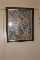 Vintage US Navy Poster Framed