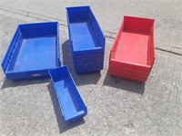 Lot of Blue and Red Sorting / Parts Bins / Trays