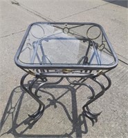 Metal and Glass End Table