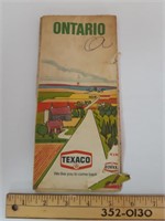 Vintage TEXACO Ontario Road Map