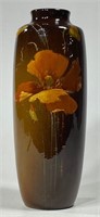 Weller Louwlesa 10" Floral Brown Glaze Vase