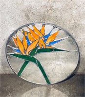 Stunning Bird Of Paradise Stained Glass Mirror