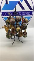 24  Metal ornaments with stand