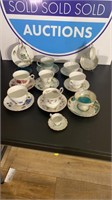Assorted cups and Saucers