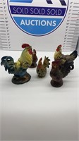 5 Ceramic roosters