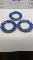 3 blue and white 9 in plates