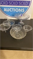 6 assorted glassware dishes