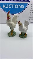 2 Antique Roosters - Japan