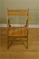 Folding Wood Slate Outdoor Chair