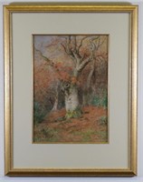 F.A. VERNER 1904 "BEACH TREE, AUTUMN" PAINTING