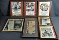 Vintage Framed Railroad RR Train Advertisings