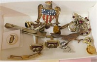 Various pins - cuff links - tie tack - etc.