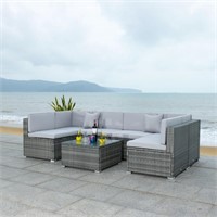 Wicker 6 - Person Seating Group with Cushions
