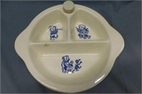 1940's Excello divided warming baby food dish