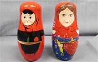 2 Russian nesting dolls, 6" tall, 4 dolls total