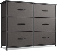 6 Drawer Storage Organizer, Dark Grey