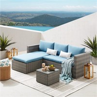 Sievers 3 Piece Rattan Sectional Seating Group