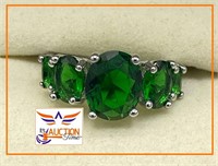 Large Green Oval Sapphire - Ring SZ 9