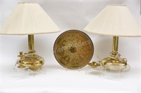 Heavy Brass Table Lamps BIRKS Brass Tray, Candle