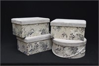 Fabric & Cushion Top Set of Four Storage Boxes