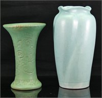 2 UNMARKED AMERICAN ART POTTERY VASES