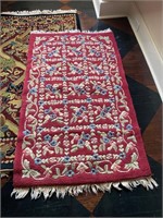 Red Wool Rug 34" x 57"