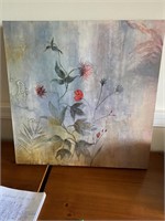 Pair of Floral Prints on Canvas