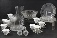 Summertime Glass Plates, Bowl, Vase & Milk Glass