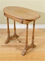 Oval Turned Leg Side / End Table with Drawer