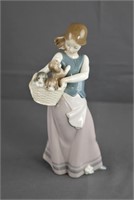 Lladro Girl with Puppies 1311 Porcelain Figurine