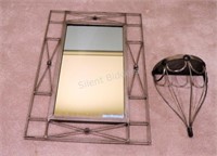 Metal Matching Mirror and Wall Shelve