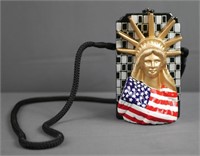Timmy Woods Statue of Liberty Carved Wood Handbag