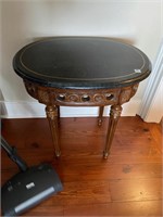 Oval Table with Faux Leather Table