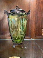 Etched Glass Urn