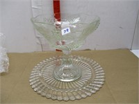 Glass Fruit Bowl & Cake Plate