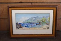Watercolor Signed Shoreline Framed Artwork