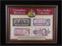 FRAMED TWO DOLLAR CDN BANKNOTE COLLECTION