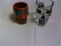 2 Candy Skull Shot Glasses