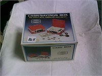 Vintage Child Cash Box Bank w/ Box